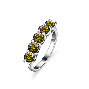 Geometrie-Ring – 925 Silber, Moissanit 1,5 CT, D-Farbe VVS1