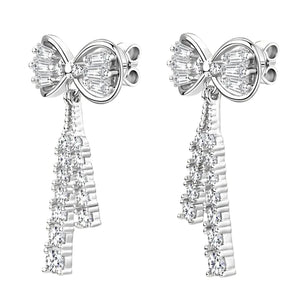 Schleife Ohrstecker | 925 Sterling Silber | Moissanit | zertifiziert