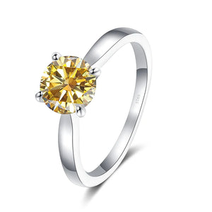 Solitär Ring – 925 Silber mit 2 CT Moissanit, runder Brillantschliff