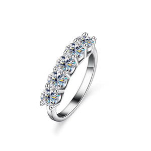 Geometrie-Ring – 925 Silber, Moissanit 1,5 CT, D-Farbe VVS1