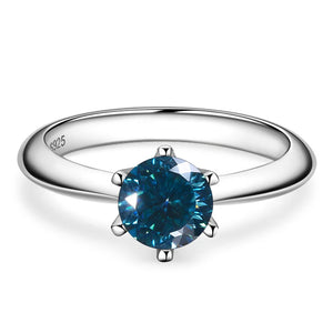 Butterflykiss Ring – 925 Sterling Silber, Moissanit 1 CT, 100-Facetten-Schliff