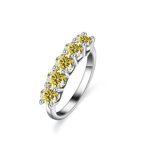 Geometrie-Ring – 925 Silber, Moissanit 1,5 CT, D-Farbe VVS1