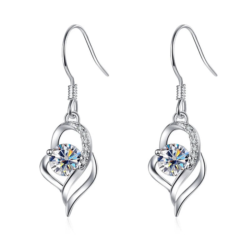 Tropfen Hängeohrringe | 925 Sterling Silber | Moissanit | 0,5 Karat | Multicolor | GRA