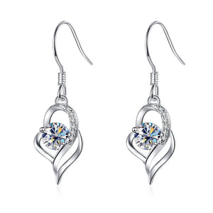Tropfen Hängeohrringe | 925 Sterling Silber | Moissanit | 0,5 Karat | Multicolor | GRA
