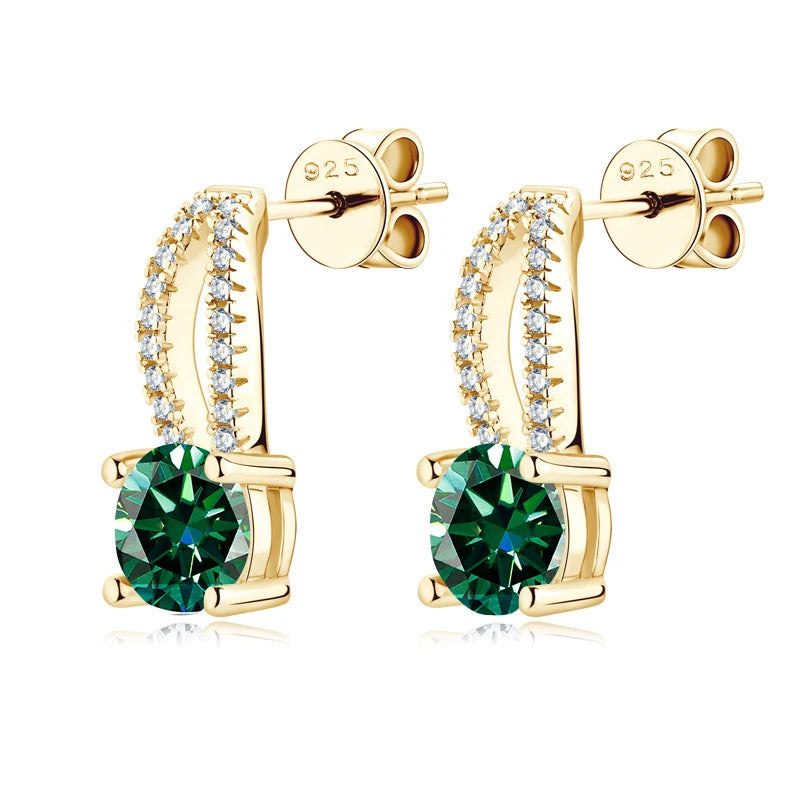 Wassertropfen Ohrringe | 925 Sterling Silber | Moissanit | 1 Karat | Multicolor