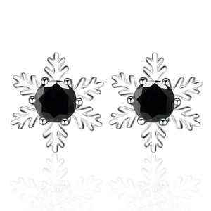 Schneeflocke Ohrstecker | 925 Sterling Silber | Moissanit | 0,5 Karat pro Stein