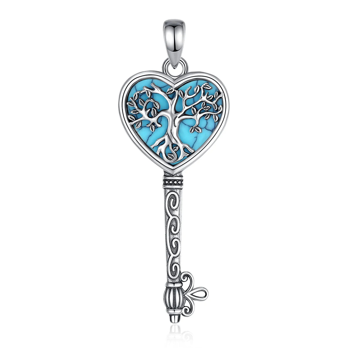 Lebensbaum Anhänger – 925 Sterling Silber mit Türkis