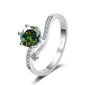 Lay Ring – 925 Sterling Silber, Moissanit 0,5–2 CT
