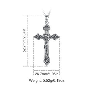 Kruzifix Kreuz Anhänger | 925 Sterling Silber | Heiliges Herz Jesu