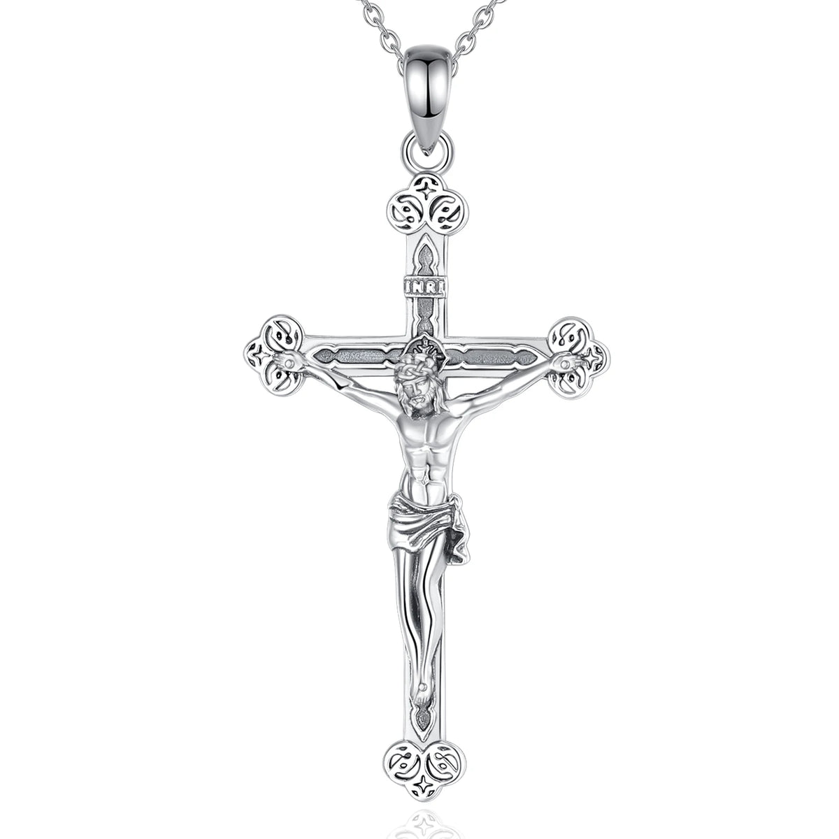 Crucifix Cross Pendant – Jesus Amulet 925 Sterling Silver