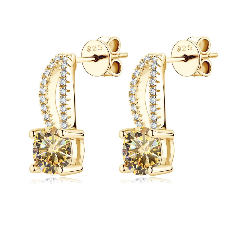 Wassertropfen Ohrringe | 925 Sterling Silber | Moissanit | 1 Karat | Multicolor