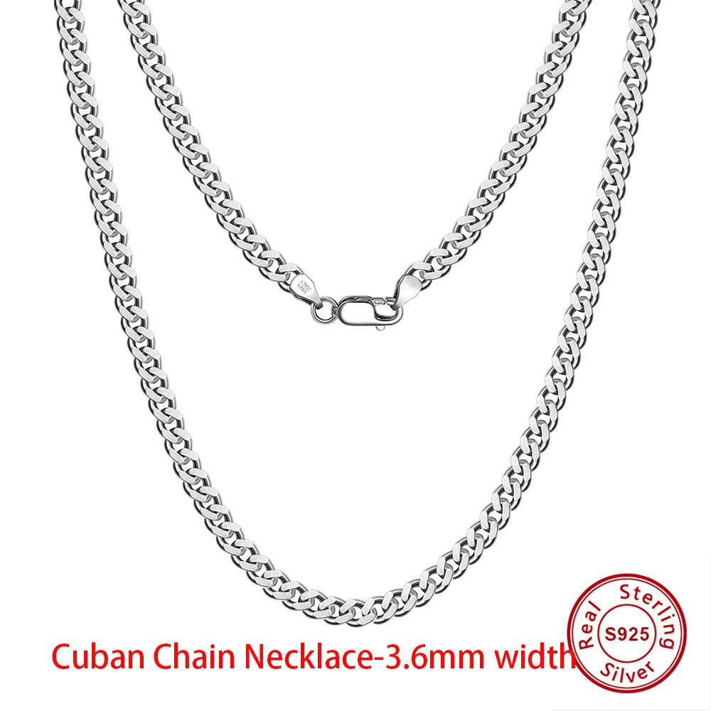 925 Sterling Silber Cuban Chain Halskette