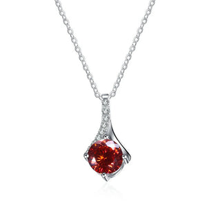 Runder Moissanit Anhänger | 925 Sterling Silber | 1 Karat | D-Farbe