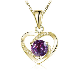 Herz Anhänger mit Moissanit | 925 Sterling Silber | Vergoldet | 1 Karat