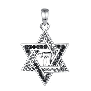 Davidstern Anhänger mit Zirkonia | 925 Sterling Silber
