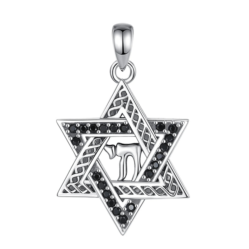 Davidstern Anhänger mit Zirkonia | 925 Sterling Silber