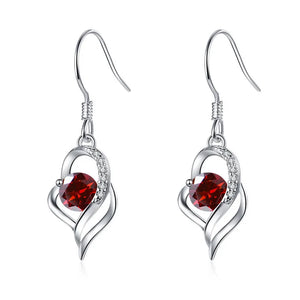 Tropfen Hängeohrringe | 925 Sterling Silber | Moissanit | 0,5 Karat | Multicolor | GRA