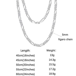 925 Sterling Silber Figaro Chain Halskette