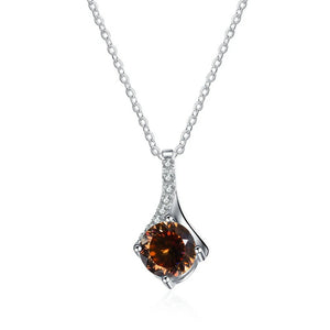 Runder Moissanit Anhänger | 925 Sterling Silber | 1 Karat | D-Farbe