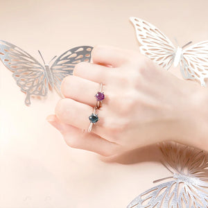 Butterflykiss Ring – 925 Sterling Silber, Moissanit 1 CT, 100-Facetten-Schliff