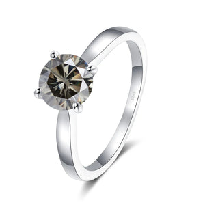 Solitär Ring – 925 Silber mit 2 CT Moissanit, runder Brillantschliff