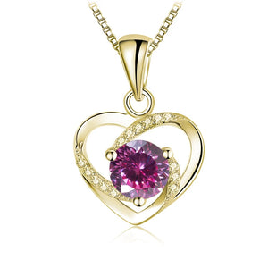 Herz Anhänger mit Moissanit | 925 Sterling Silber | Vergoldet | 1 Karat