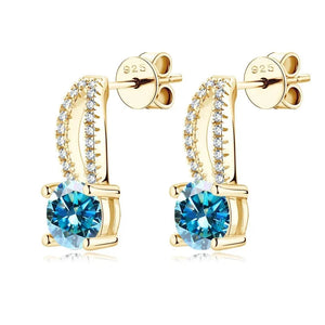 Wassertropfen Ohrringe | 925 Sterling Silber | Moissanit | 1 Karat | Multicolor