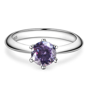 Butterflykiss Ring – 925 Sterling Silber, Moissanit 1 CT, 100-Facetten-Schliff