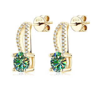 Wassertropfen Ohrringe | 925 Sterling Silber | Moissanit | 1 Karat | Multicolor