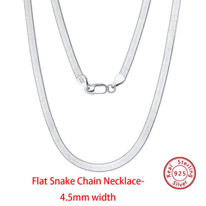 925 Sterling Silver Flat Snake Chain Necklace