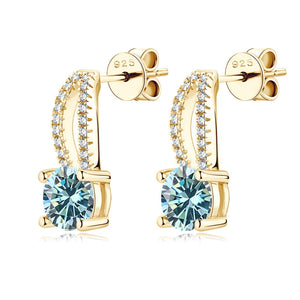 Wassertropfen Ohrringe | 925 Sterling Silber | Moissanit | 1 Karat | Multicolor