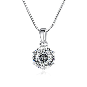 Moissanit Anhänger 1 CT | 925 Sterling Silber | D VVS1