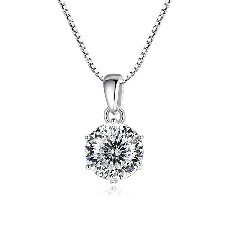 Moissanit Anhänger 1 CT | 925 Sterling Silber | D VVS1