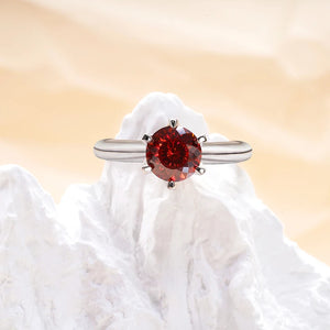 Butterflykiss Ring – 925 Sterling Silber, Moissanit 1 CT, 100-Facetten-Schliff