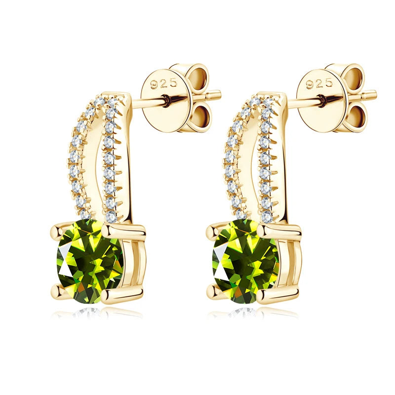 Wassertropfen Ohrringe | 925 Sterling Silber | Moissanit | 1 Karat | Multicolor