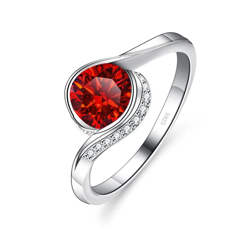 Twist-Ring – 925 Silber, Moissanit 1 CT, gedrehtes Banddesign