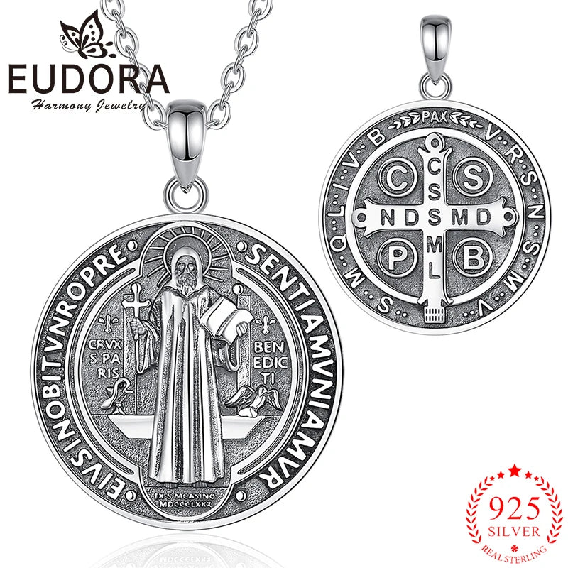 Sankt Benedikt Anhänger | 925 Sterling Silber | Eudora