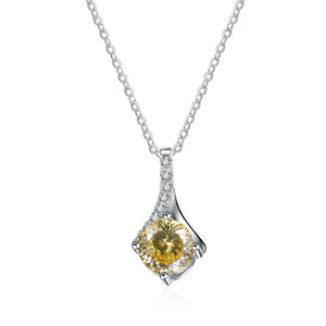Runder Moissanit Anhänger | 925 Sterling Silber | 1 Karat | D-Farbe