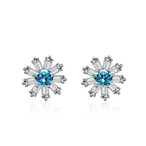 Gänseblümchen Ohrstecker | 925 Sterling Silber | Moissanit | 0,5 Karat | GRA-zertifiziert
