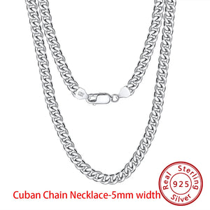 925 Sterling Silber Cuban Chain Halskette