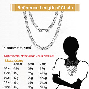 925 Sterling Silber Cuban Chain Halskette