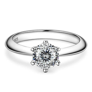 Butterflykiss Ring – 925 Sterling Silber, Moissanit 1 CT, 100-Facetten-Schliff