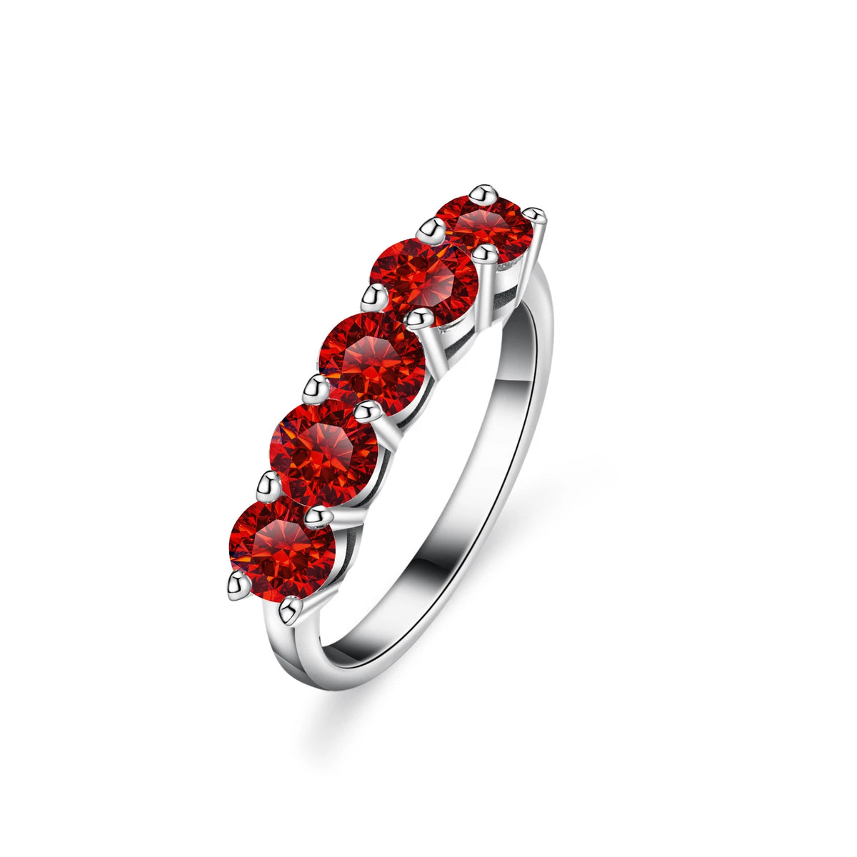 Geometrie-Ring – 925 Silber, Moissanit 1,5 CT, D-Farbe VVS1