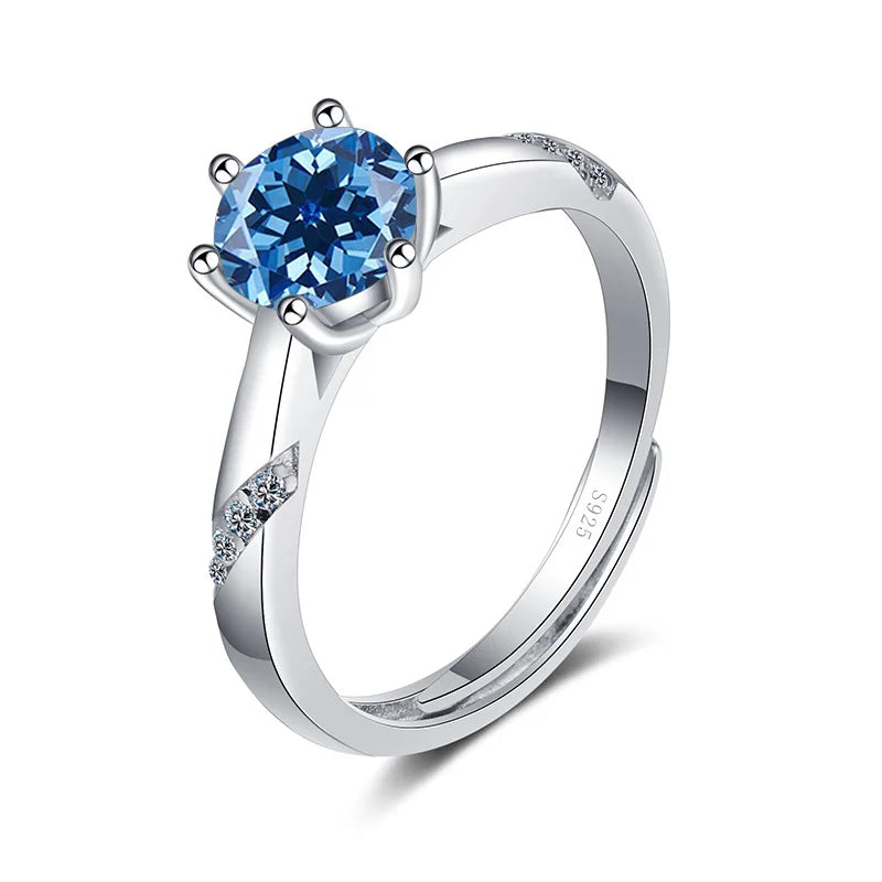 Jahrestag-Ring – 925 Silber, Moissanit 1 CT, größenverstellbar
