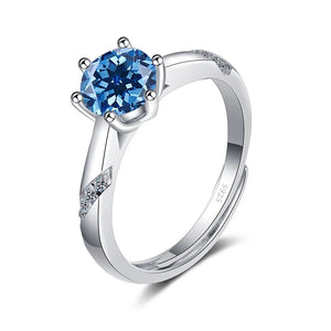 Jahrestag-Ring – 925 Silber, Moissanit 1 CT, größenverstellbar