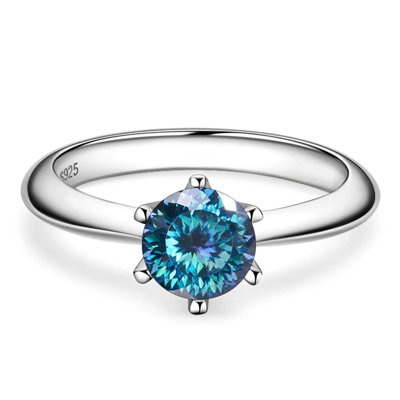 Butterflykiss Ring – 925 Sterling Silber, Moissanit 1 CT, 100-Facetten-Schliff