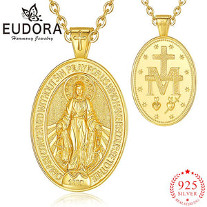 Virgin Mary Pendant | 925 Silver 18K Gold Plated | Eudora