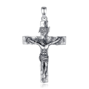 Kruzifix Kreuz Anhänger | 925 Sterling Silber | Jesus Christus Amulett