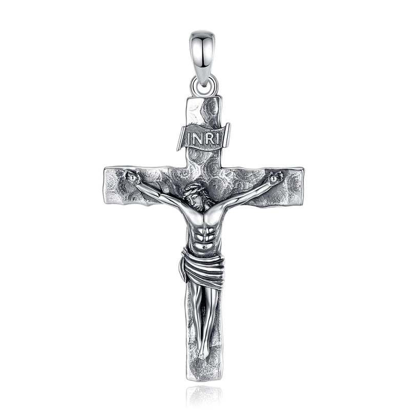 Kruzifix Kreuz Anhänger | 925 Sterling Silber | Jesus Christus Amulett