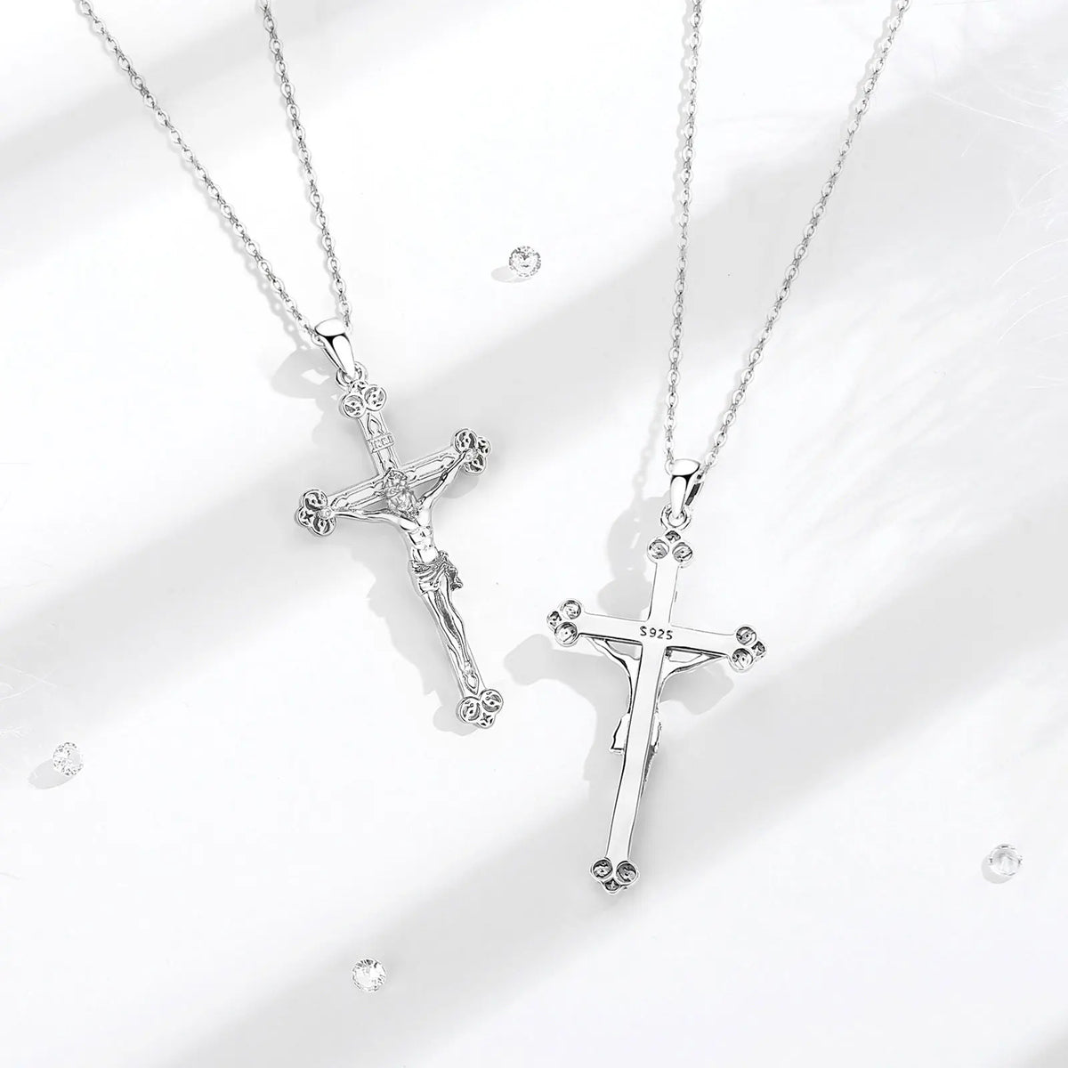 Crucifix Cross Pendant – Jesus Amulet 925 Sterling Silver